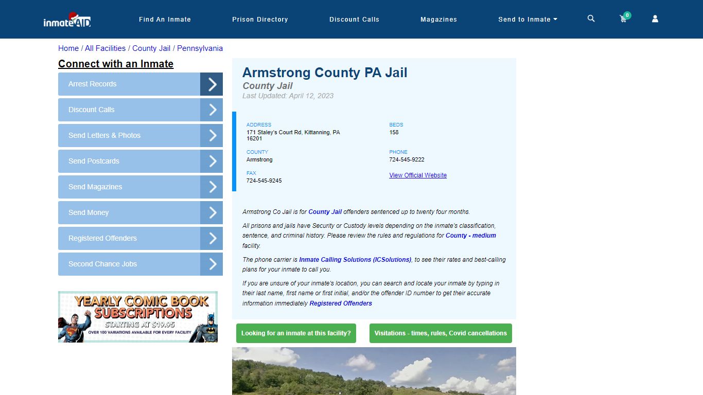 Armstrong County PA Jail - Inmate Locator - Kittanning, PA